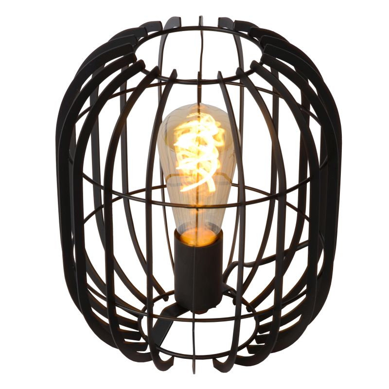 Lucide REDA - Stolná lampa - Ø 22 cm - 1xE27 - Čierna